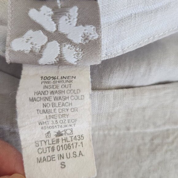 Match Point Top Womens S Linen‎ Tunic  Laggenlook Minimalist Lace Trim Boxy Gray - Picture 8 of 14